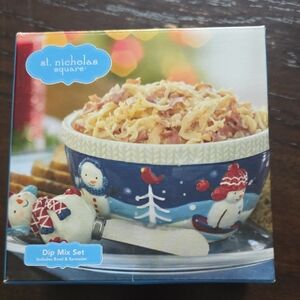 St. Nicholas Square Blue Snowman Dip Set